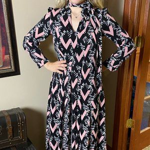 Anonyme Geometric Patterned Full Length Maxi Dress